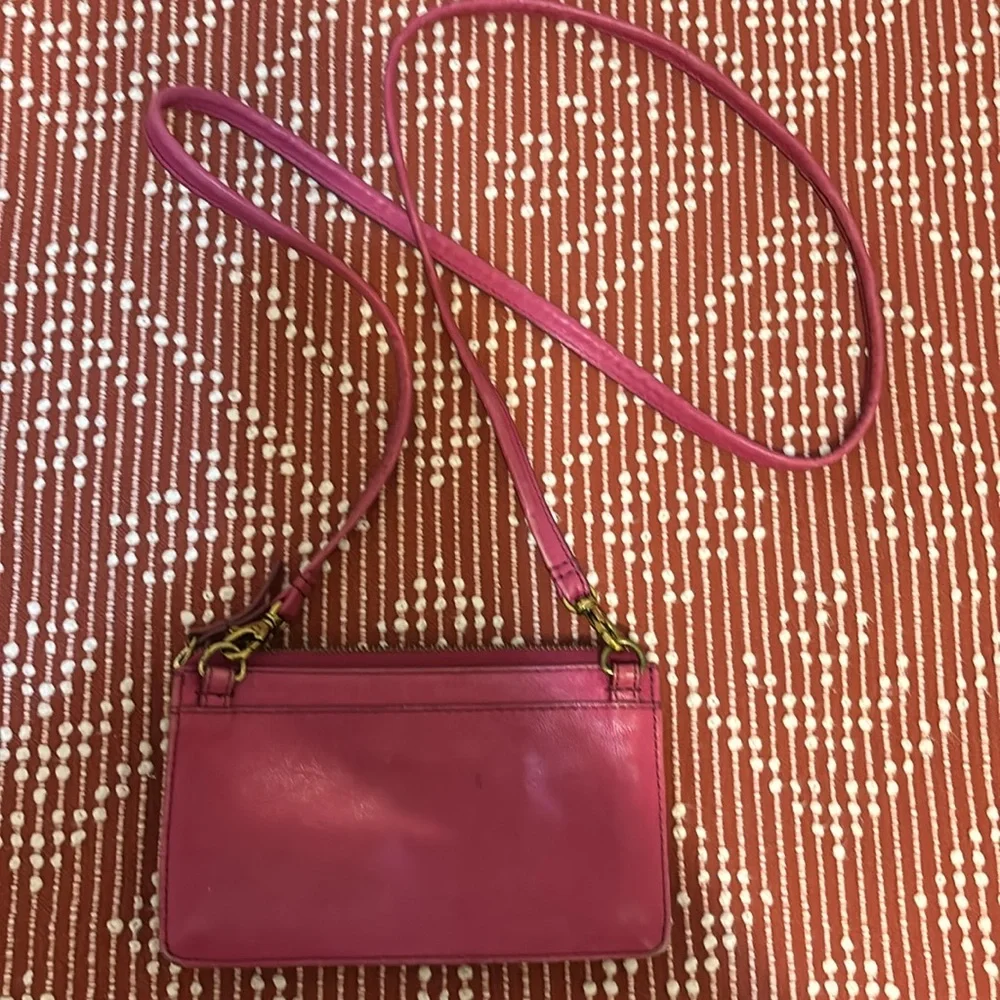 Fossil Pink Leather Crossbody Bag